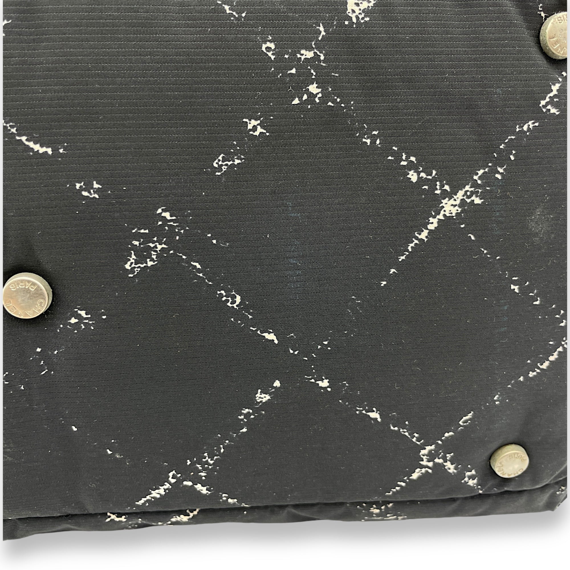 Quilted by the Sea  Others Black/White  Tote Bag in Nylon Palladium hardware C108160 5