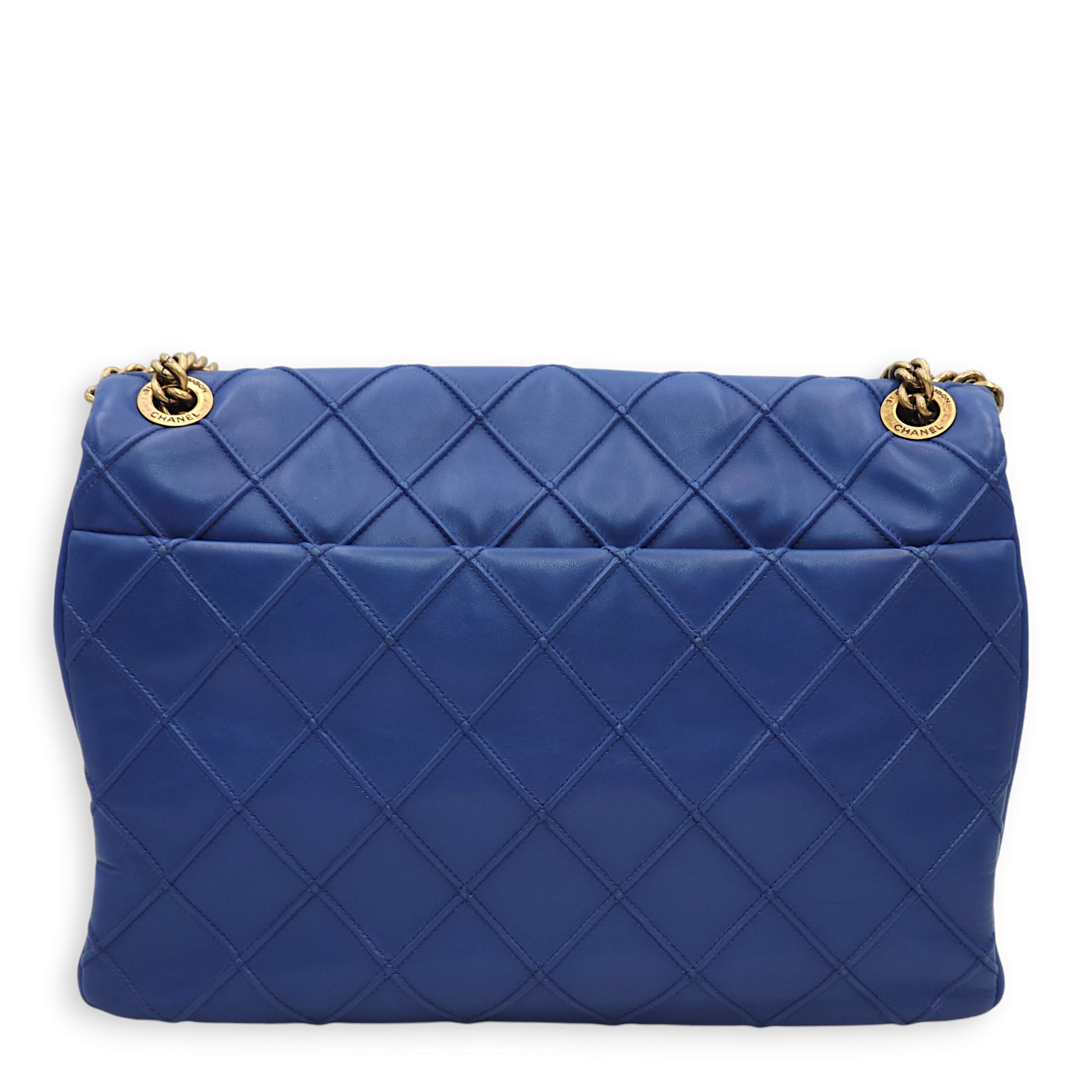 Seasonal Reissue Flap Royal Blue Shoulder Bag in Lambskin, Gold hardware