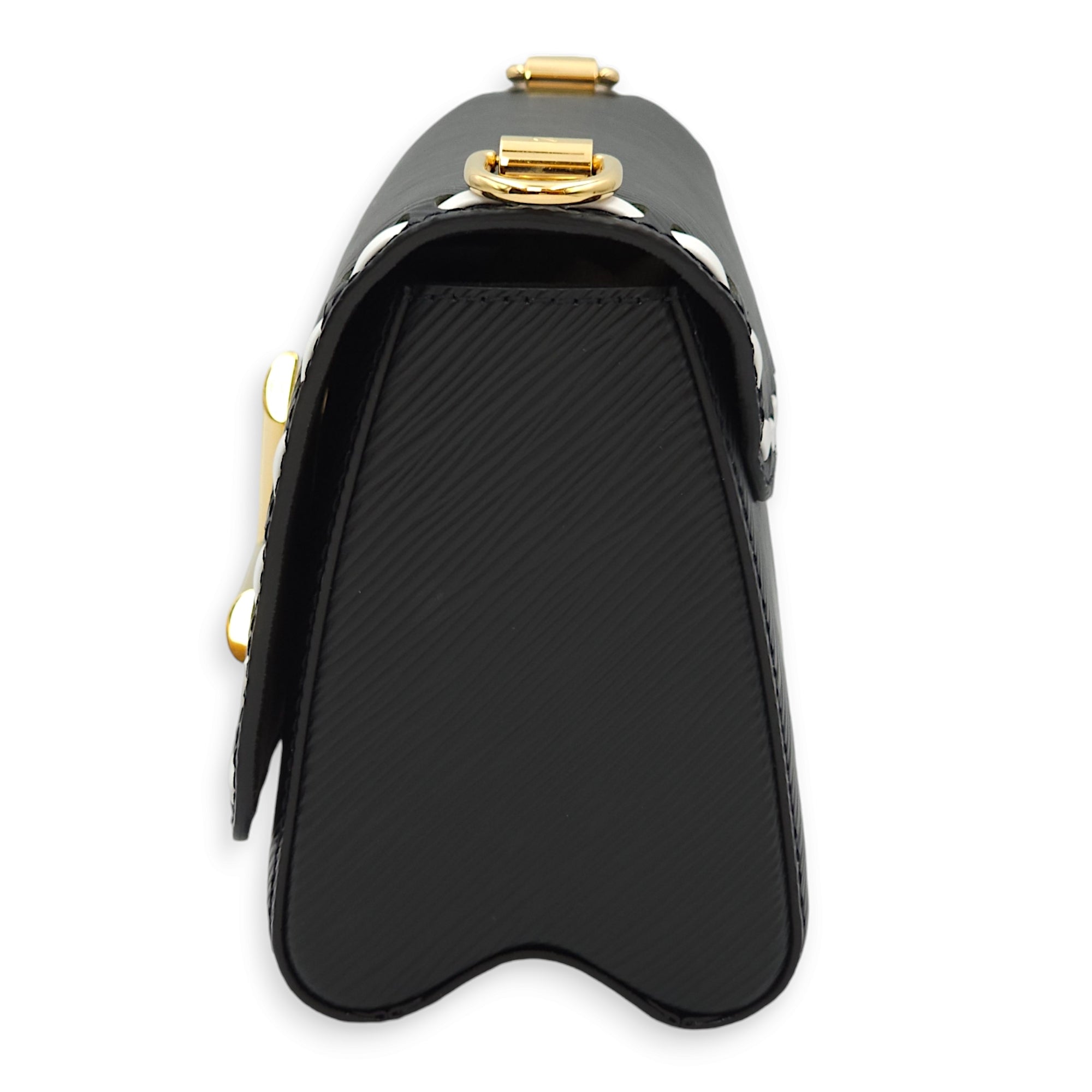 Wild at Heart Twist PM Black/White and Red Strap Shoulder Bag in Epi Leather, Gold hardware