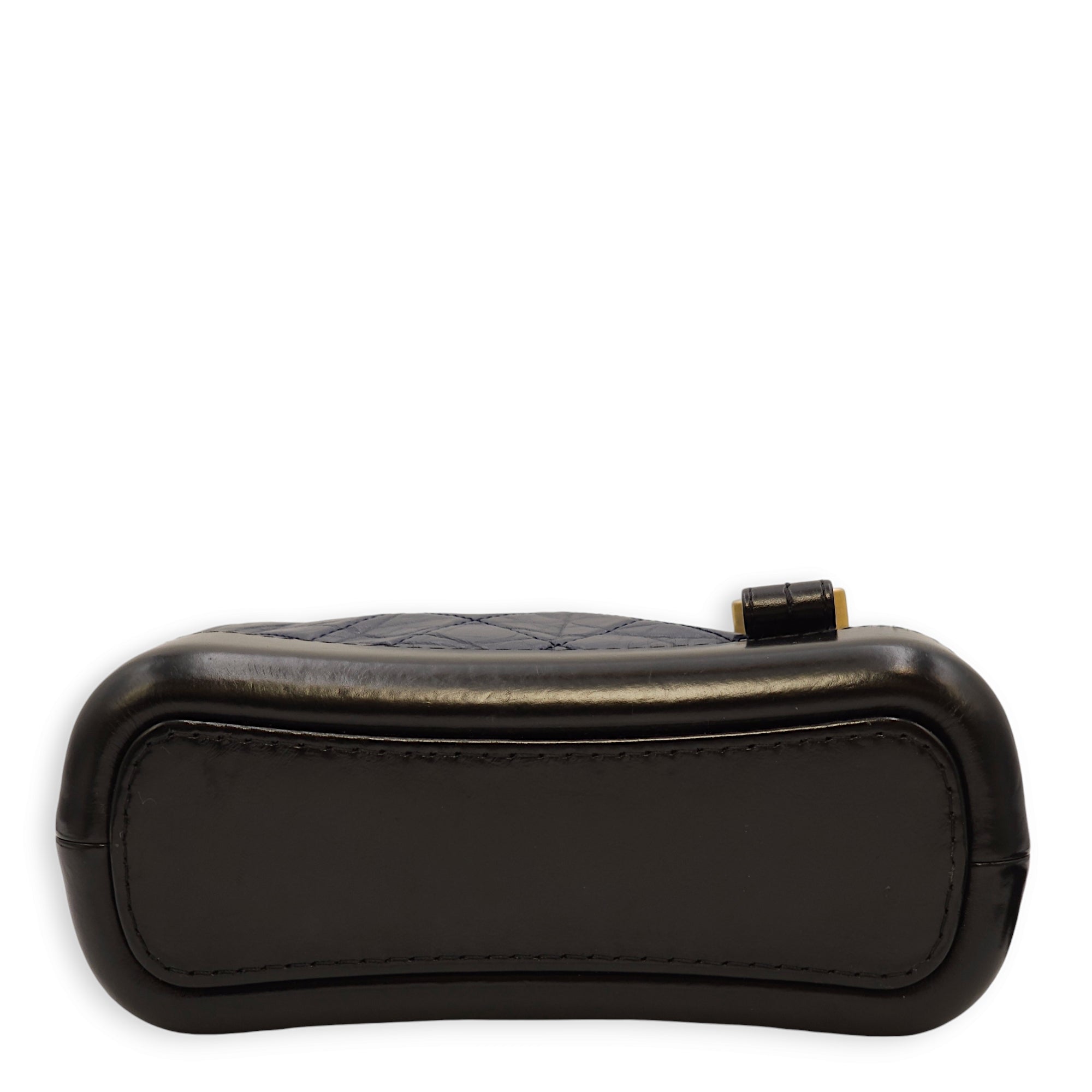 Gabrielle Small Blue/Black Shoulder Bag in Calfskin, Gold/Ruthenium/Silver hardware