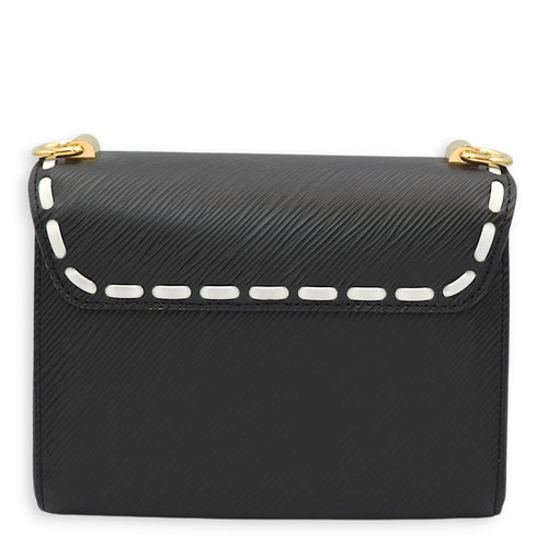 Wild at Heart Twist PM Black/White and Red Strap Shoulder Bag in Epi Leather, Gold hardware