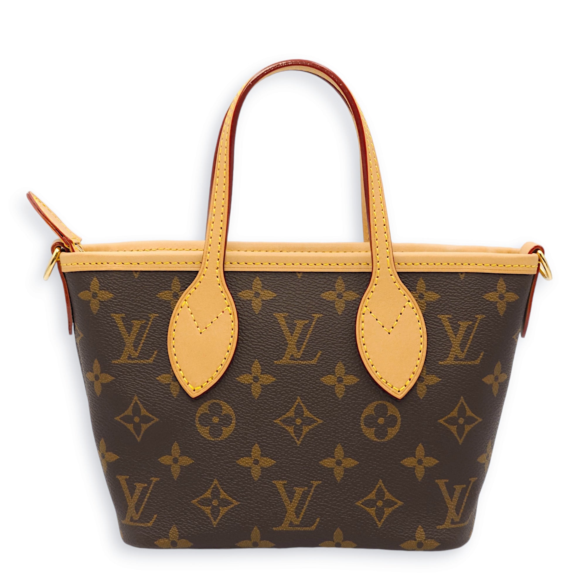 Louis Vuitton Neverfull BB Monogram and pink strap Crossbody Bag in Canvas Gold hardware Singapore