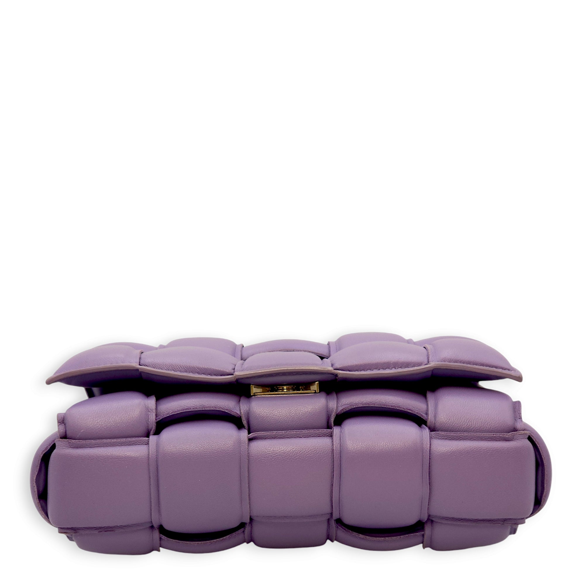 Padded Cassette Purple Crossbody Bag in Nappa Leather, Silver hardware