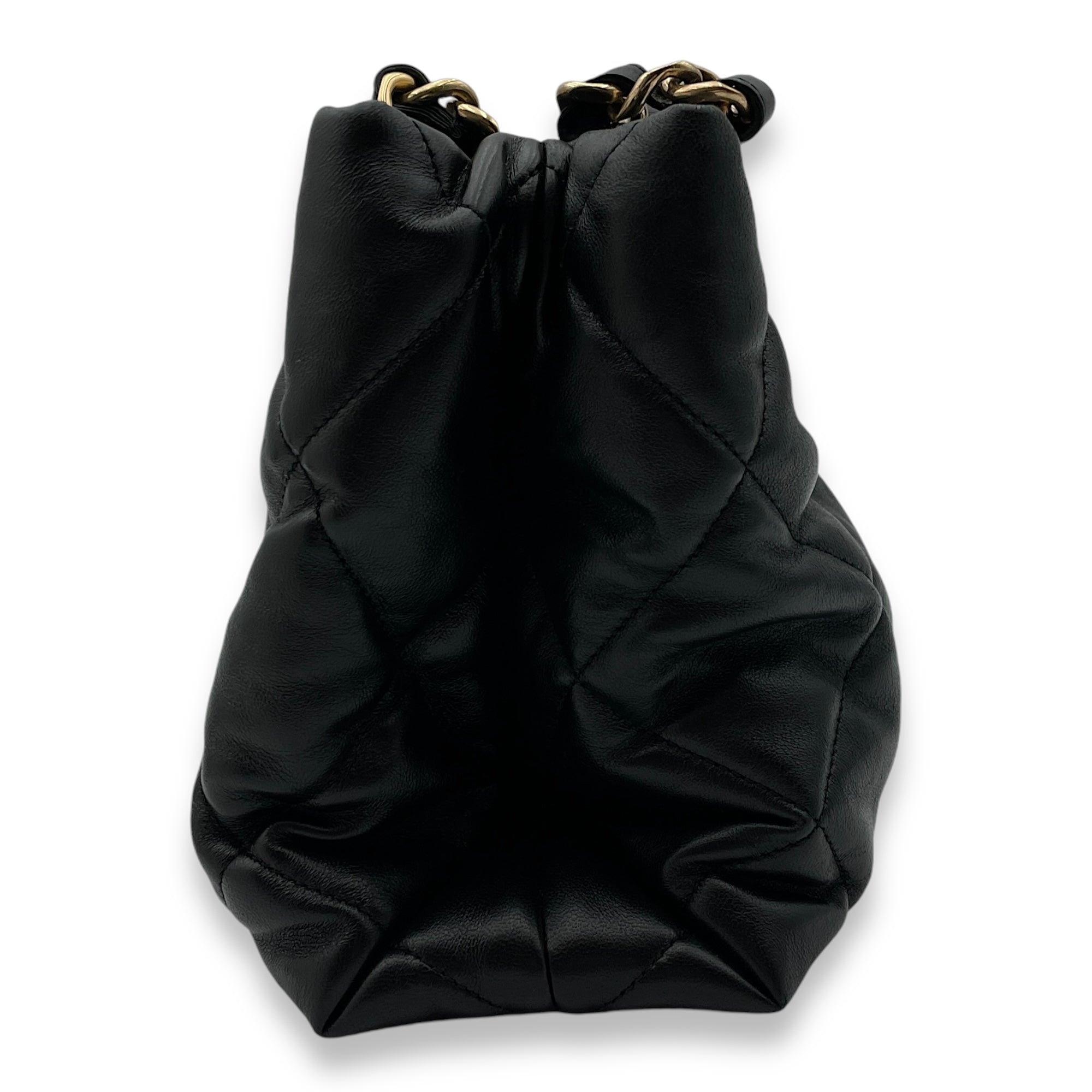Quilted Shopping Small Black Tote Bag in Lambskin Gold hardware C110619 4