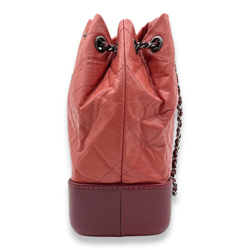 Gabrielle Raspberry Backpack in Calfskin, Gold/Ruthenium/Silver hardware