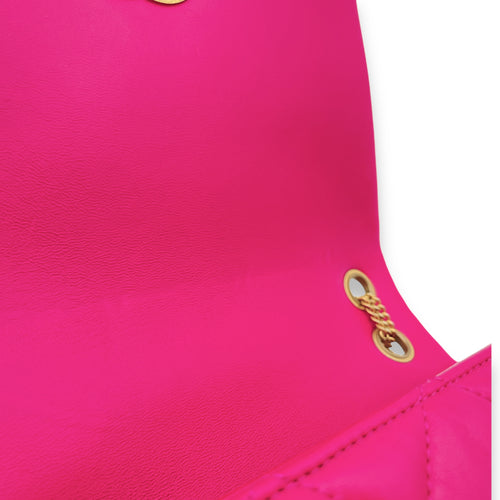 On and On Flap Pink Shoulder Bag in Lambskin, Gold hardware