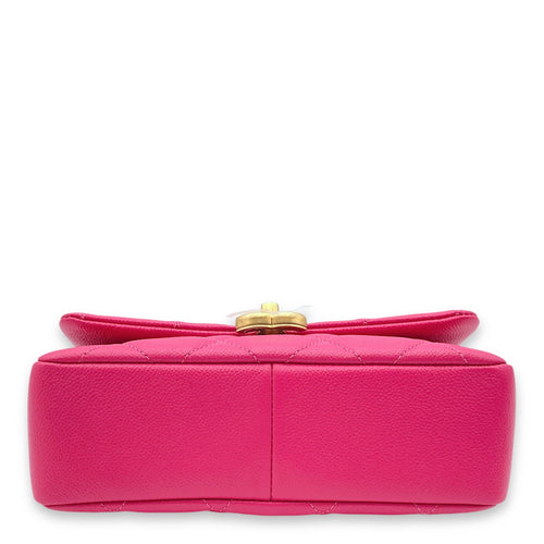 Melody Flap Pink Crossbody Bag in Caviar Leather Gold hardware C108255 5