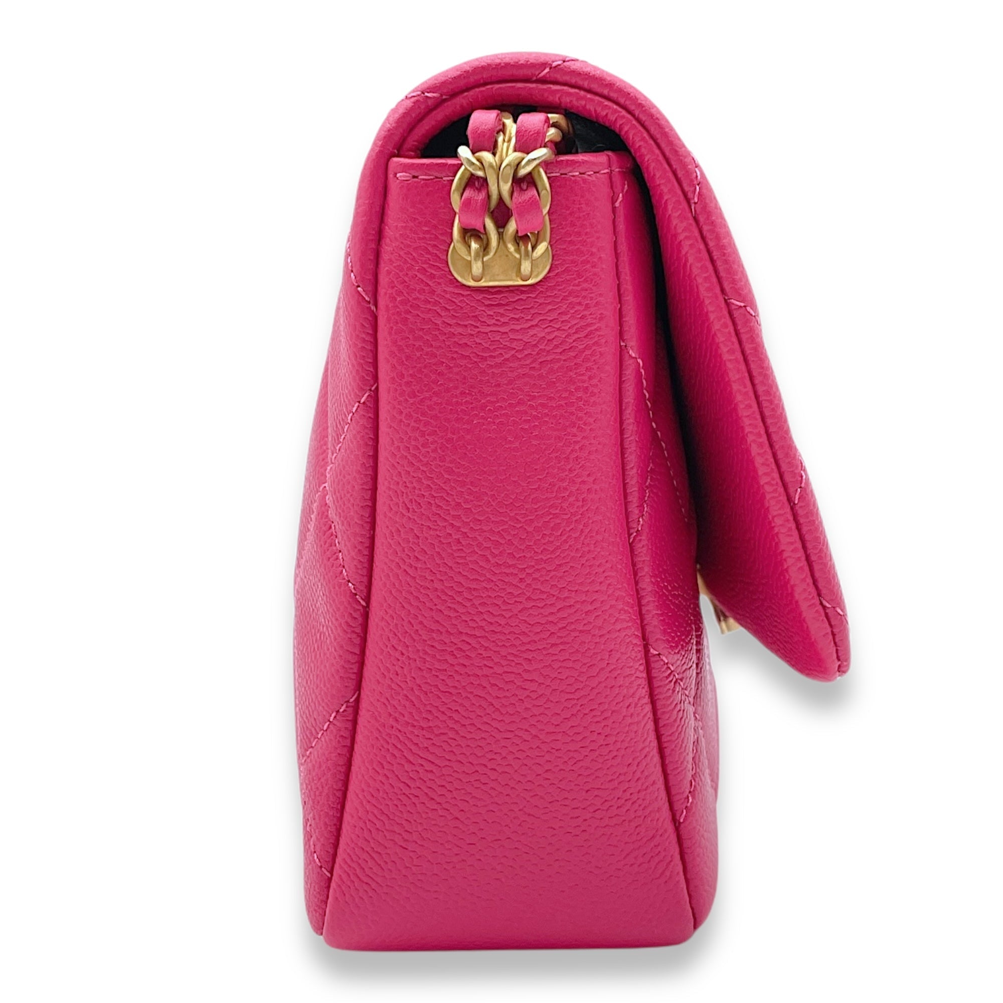 Melody Flap Pink Crossbody Bag in Caviar Leather Gold hardware C108255 4