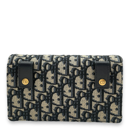 Saddle Blue Oblique Belt Bag in Jacquard, Gold hardware