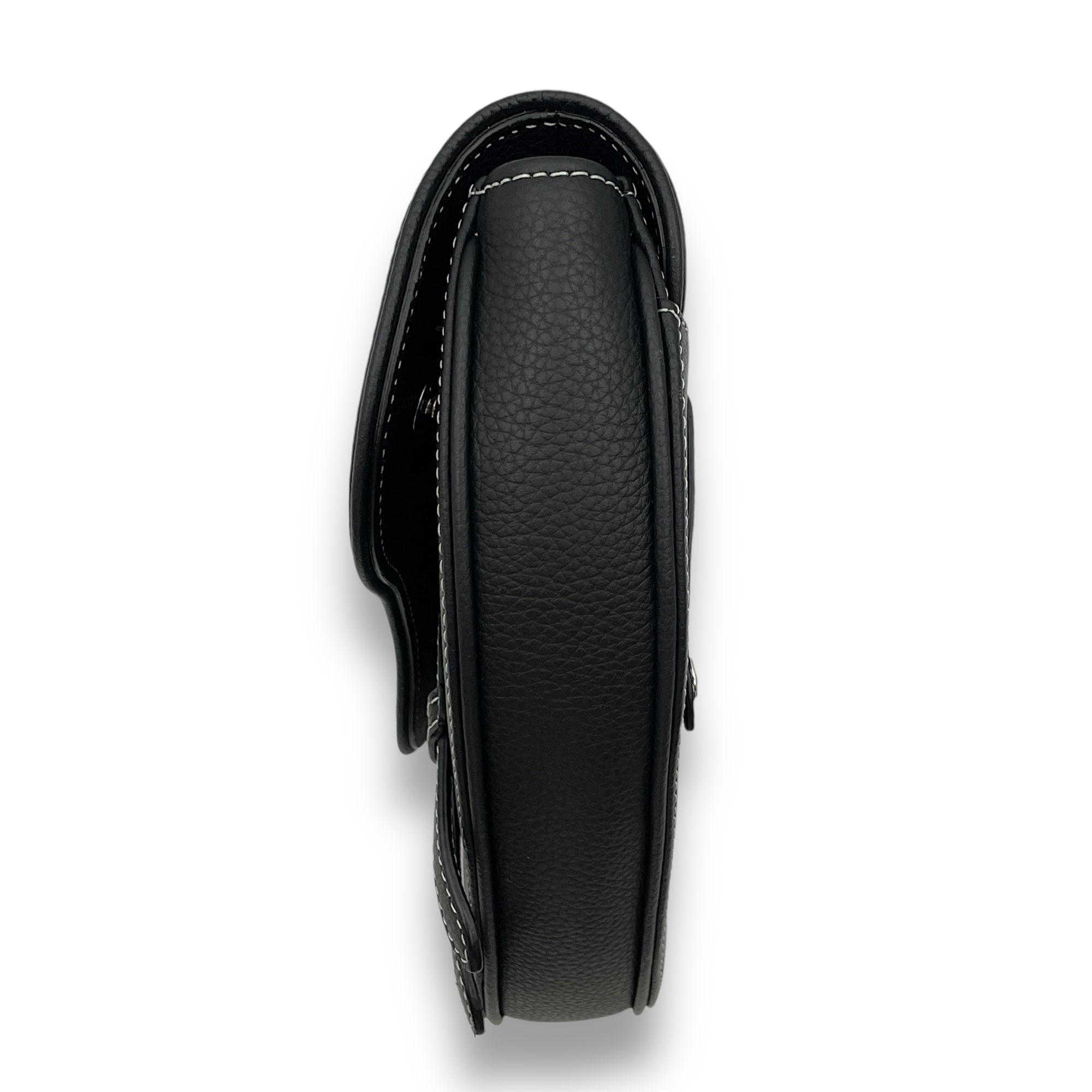 Saddle Black Belt Bag in Calfskin Palladium hardware