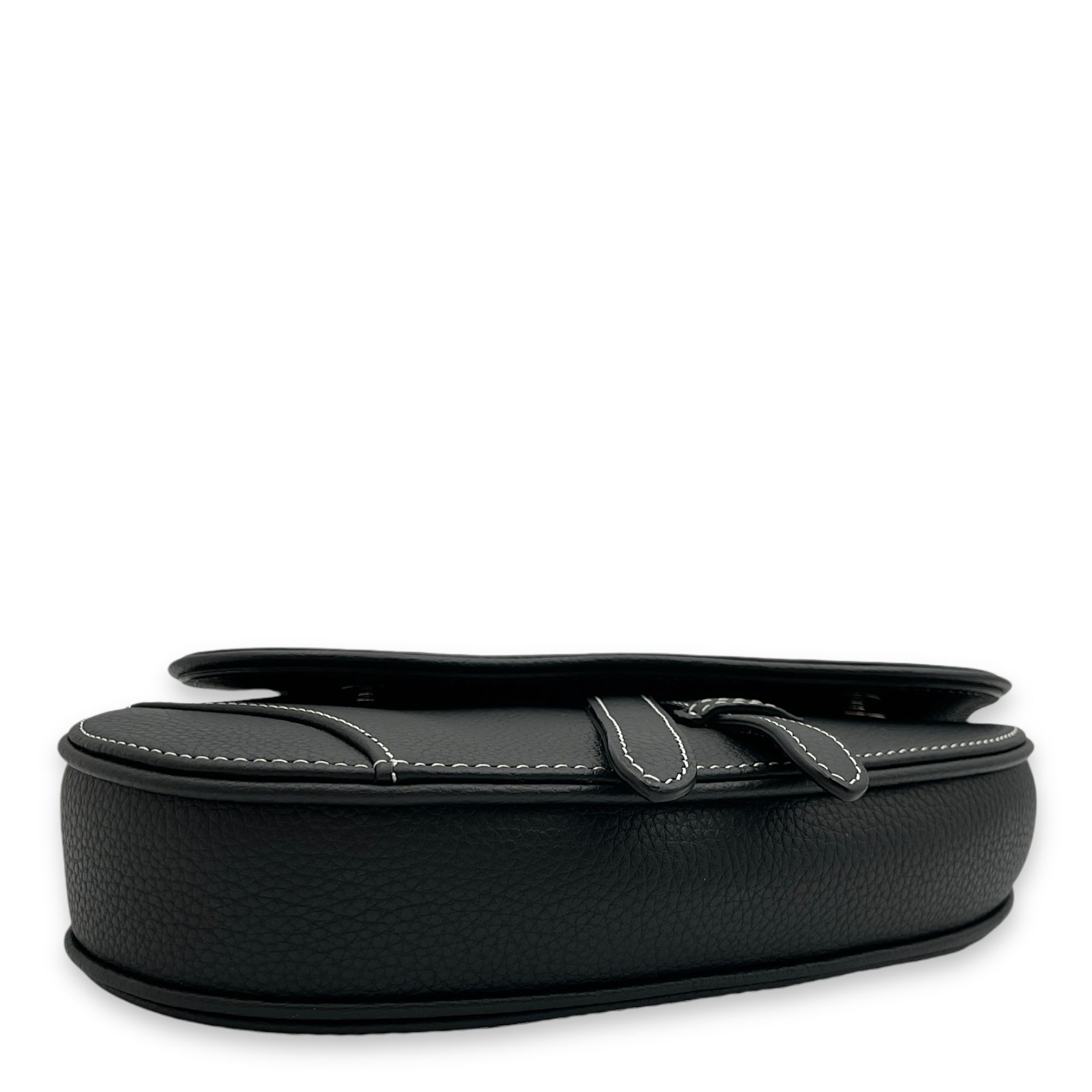 Saddle Black Belt Bag in Calfskin Palladium hardware