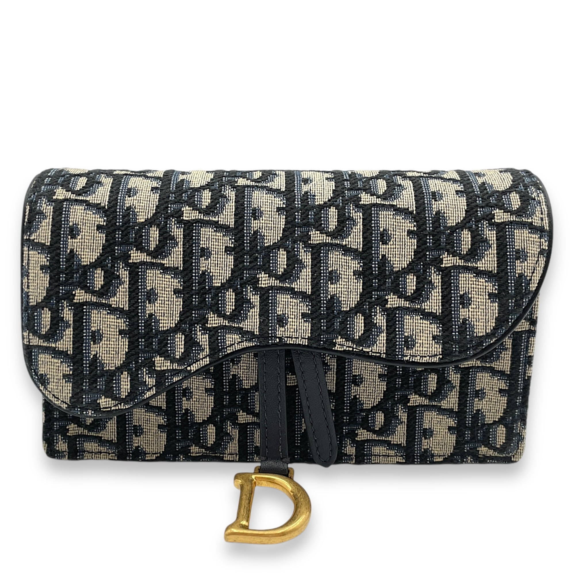 Saddle Blue Oblique Belt Bag in Jacquard, Gold hardware