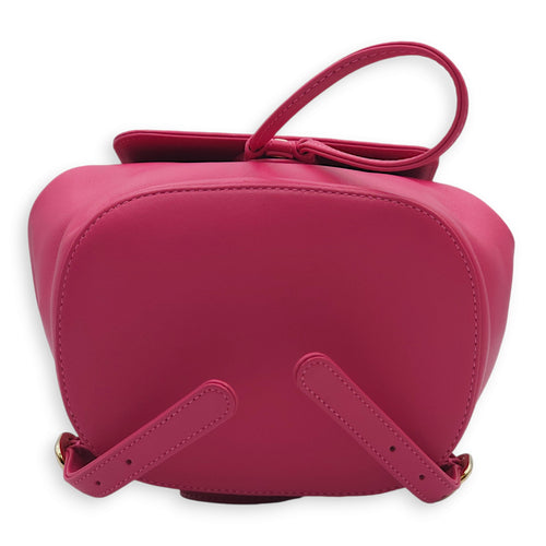 Mania Fuschia Pink Backpack in Lambskin, Gold hardware