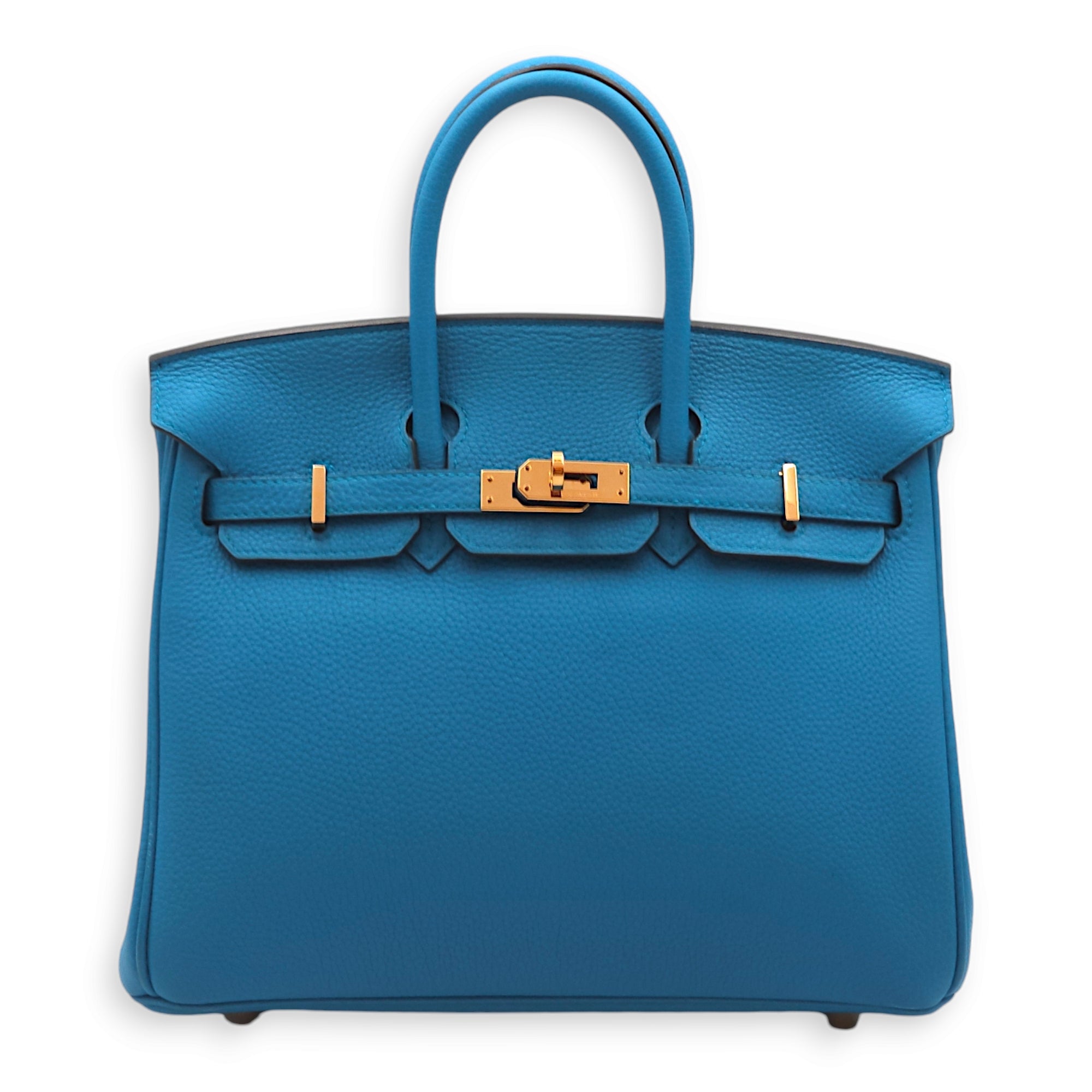 Birkin 25 Blue Zanzibar in Togo, Gold hardware