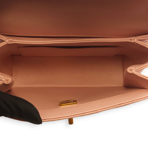 Carry Me Pink Top Handle Bag in Caviar Leather, Gold hardware