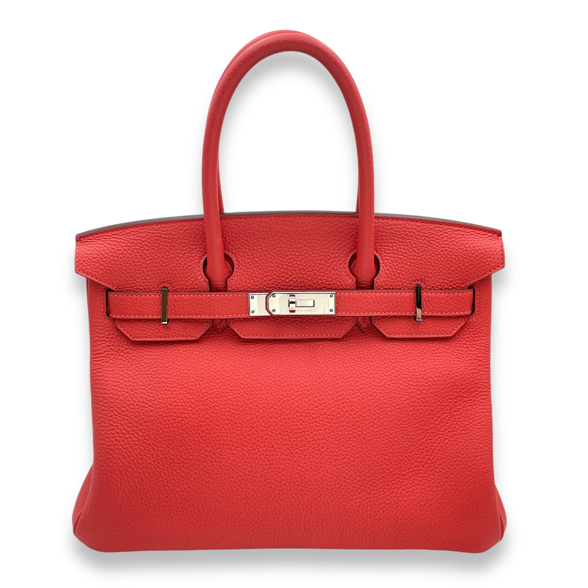 Birkin 30 Rouge Pivoine in Togo, Palladium hardware