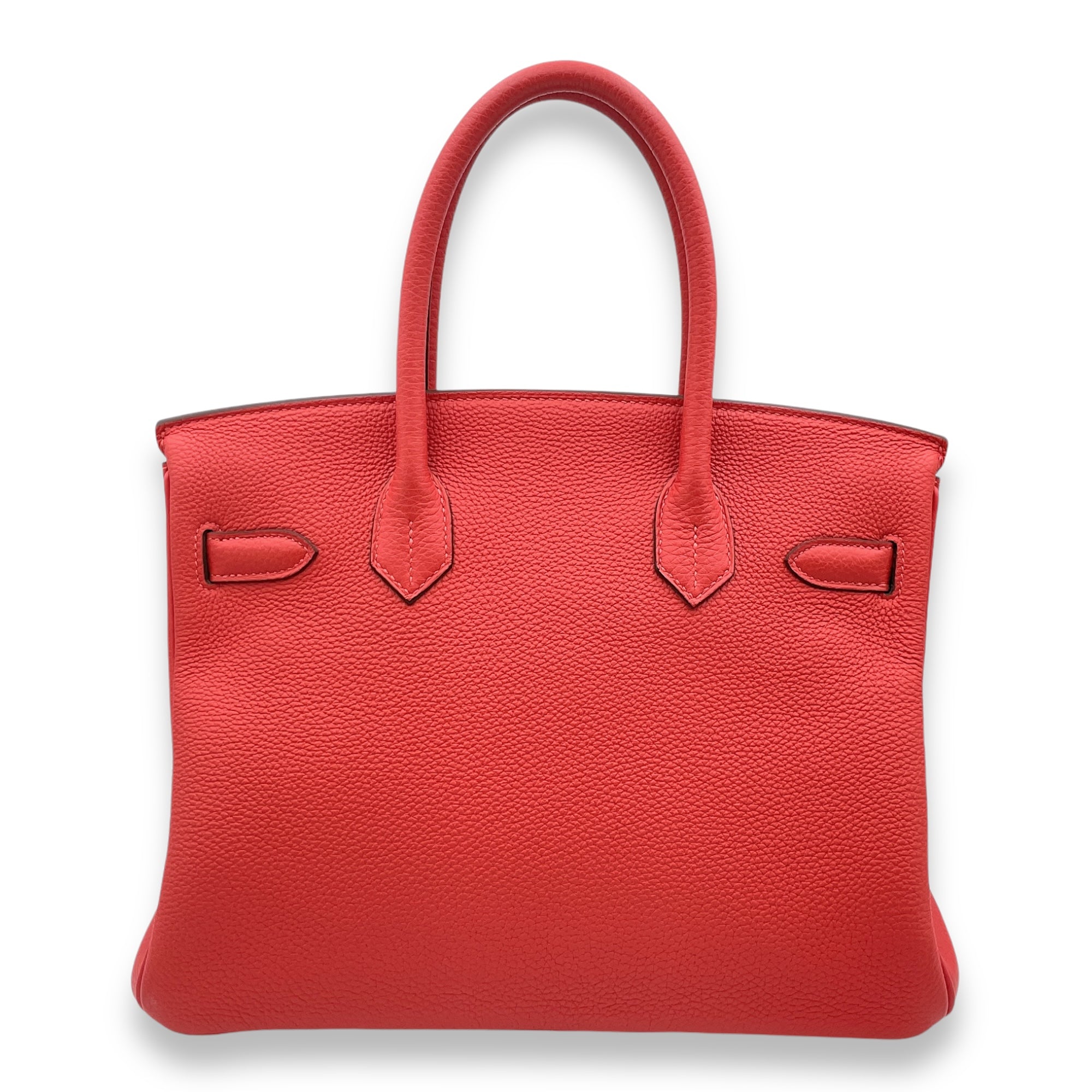 Birkin 30 Rouge Pivoine in Togo, Palladium hardware