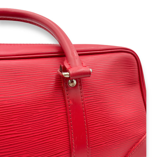 Carryall Red Top Handle Bag in Epi Leather, Palladium hardware