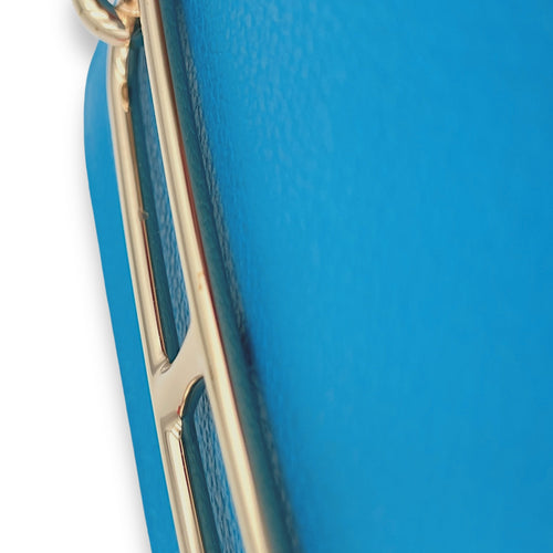 Roulis Slim Blue Frida/Rose Mexico Wallet in Evercolor, Permabrass hardware