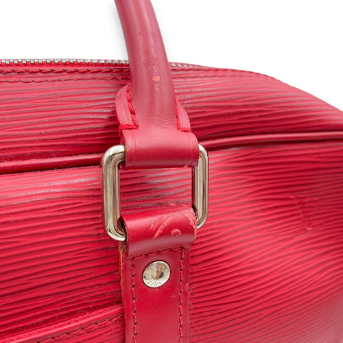 Carryall Red Top Handle Bag in Epi Leather, Palladium hardware