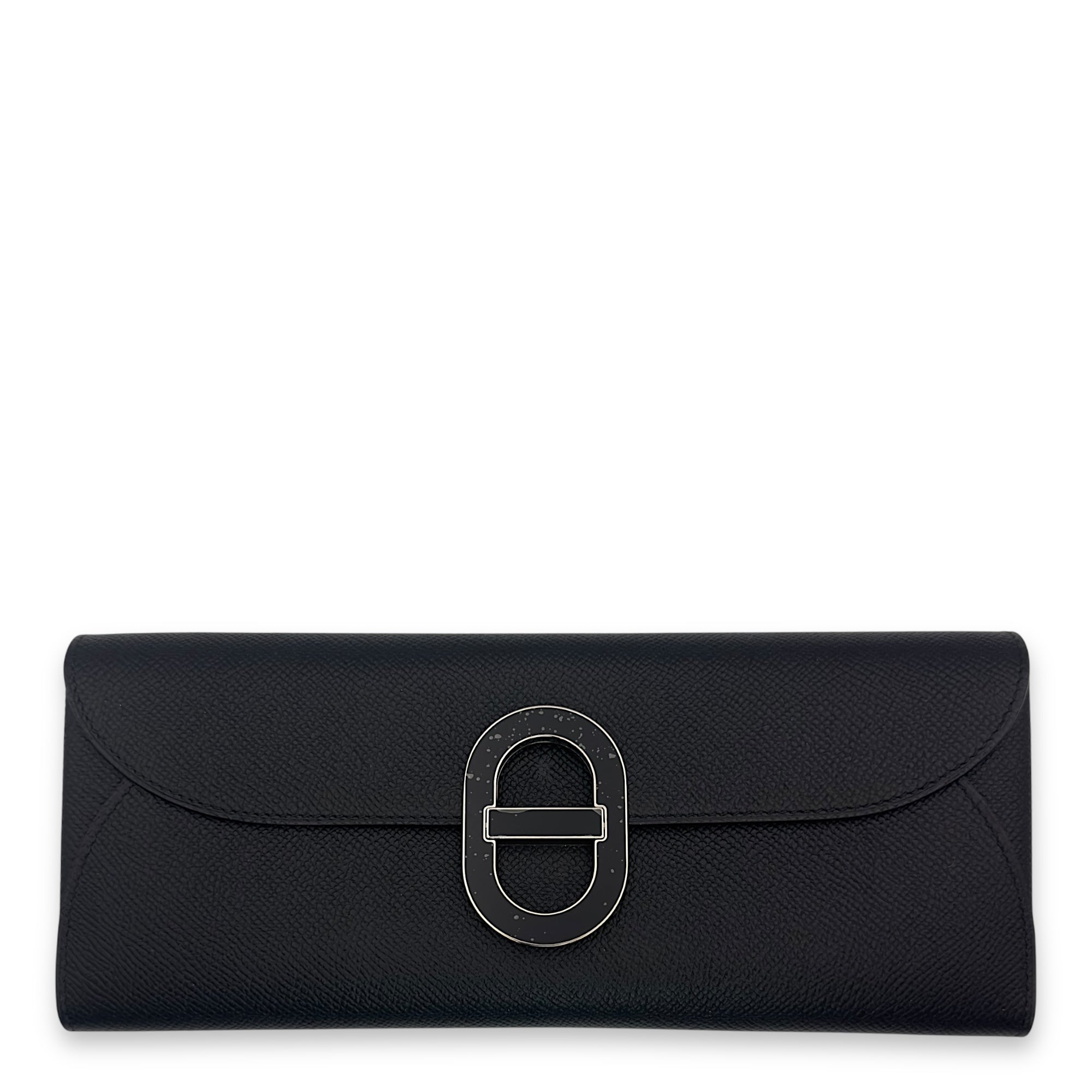 Maillon To Go Black Crossbody Bag in Epsom, Black Enamel hardware