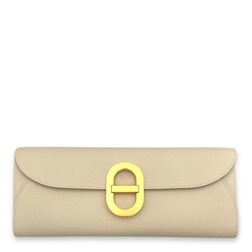 Maillon To Go Craie Crossbody Bag in Epsom, Gold hardware