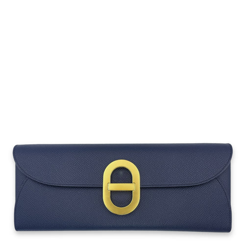 Maillon To Go Blue Indigo Crossbody Bag in Epsom, Gold hardware