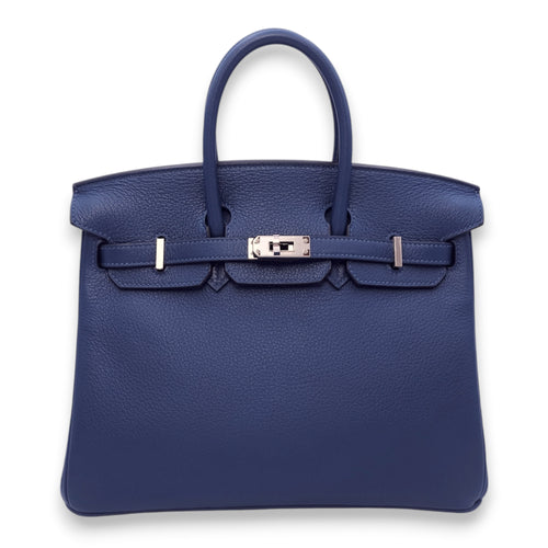 Birkin 25 Deep Blue in Novillo, Palladium hardware