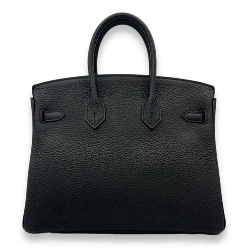 Birkin 25 Black in Togo, Palladium hardware