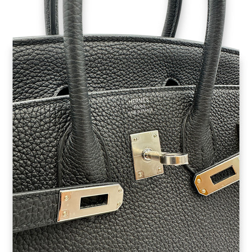 Birkin 25 Black in Togo, Palladium hardware