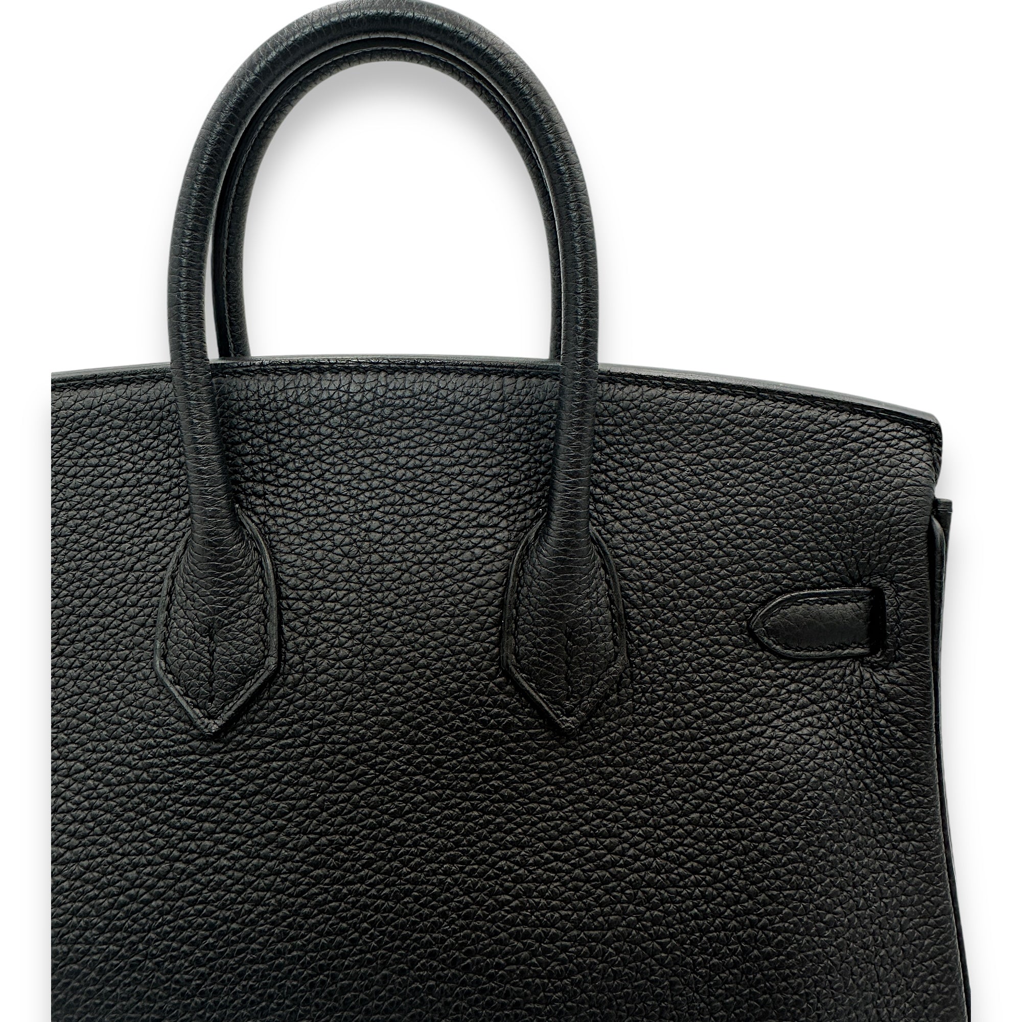 Birkin 25 Black in Togo, Palladium hardware