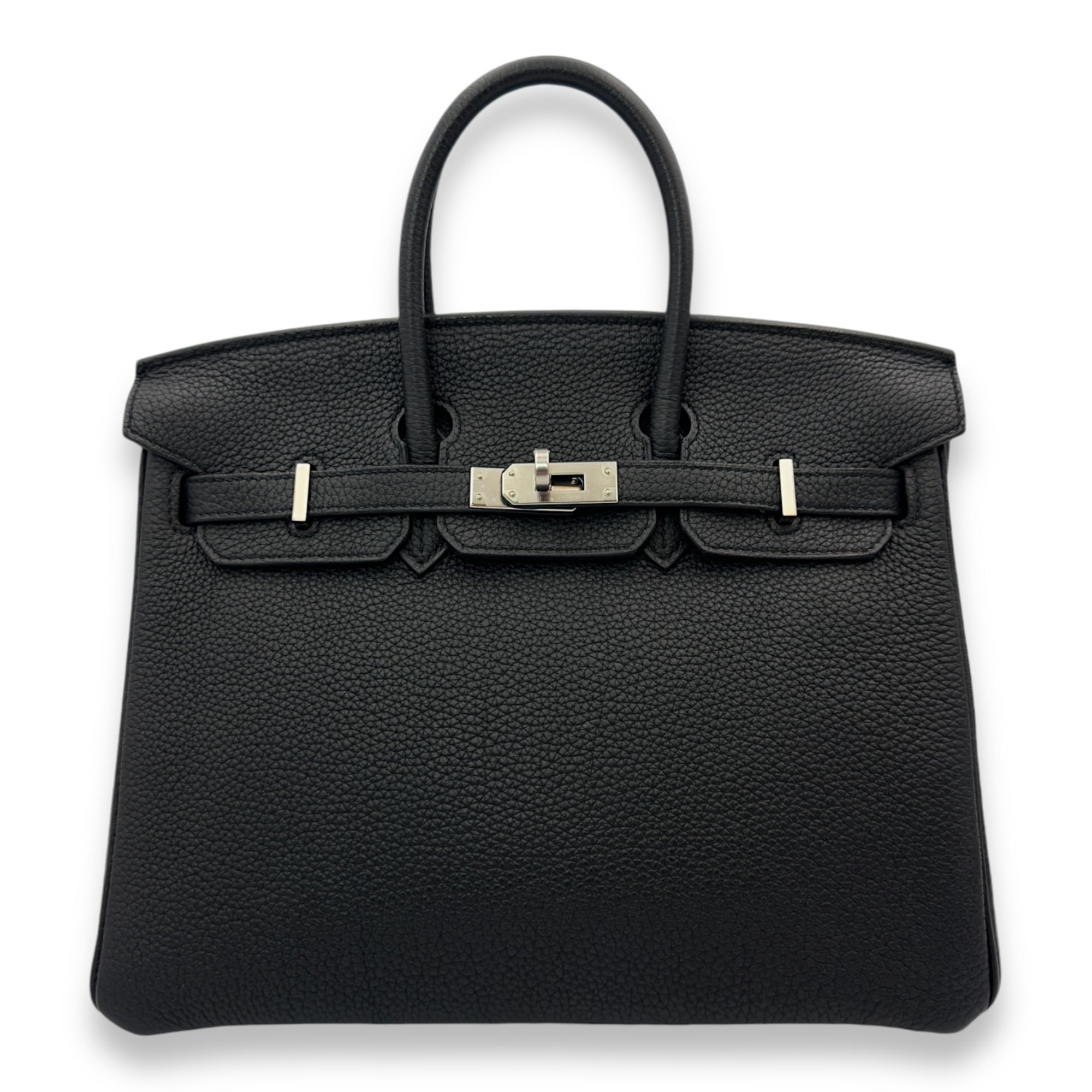 Birkin 25 Black in Togo, Palladium hardware