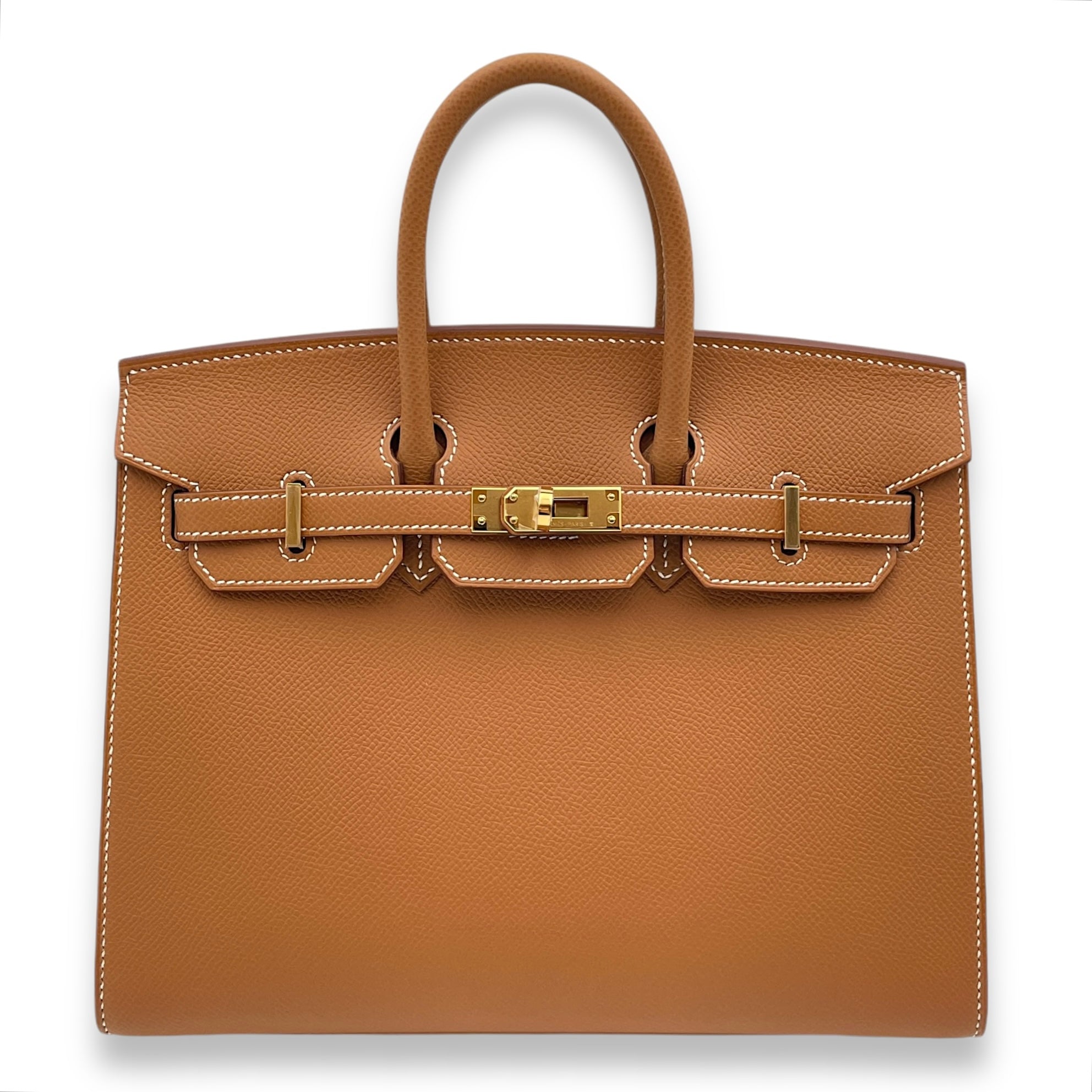 Sellier Birkin 25 Gold in Epsom, Gold hardware