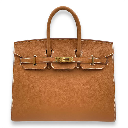 Sellier Birkin 25 Gold in Epsom, Gold hardware