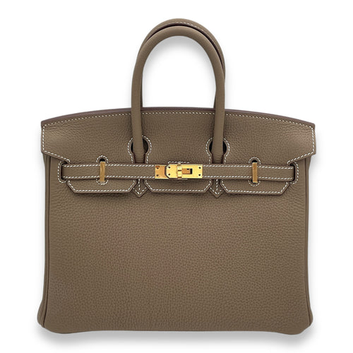 Birkin 25 Etoupe in Togo, Gold hardware