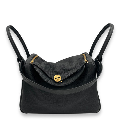 Lindy 30 Black in Clemence, Gold hardware