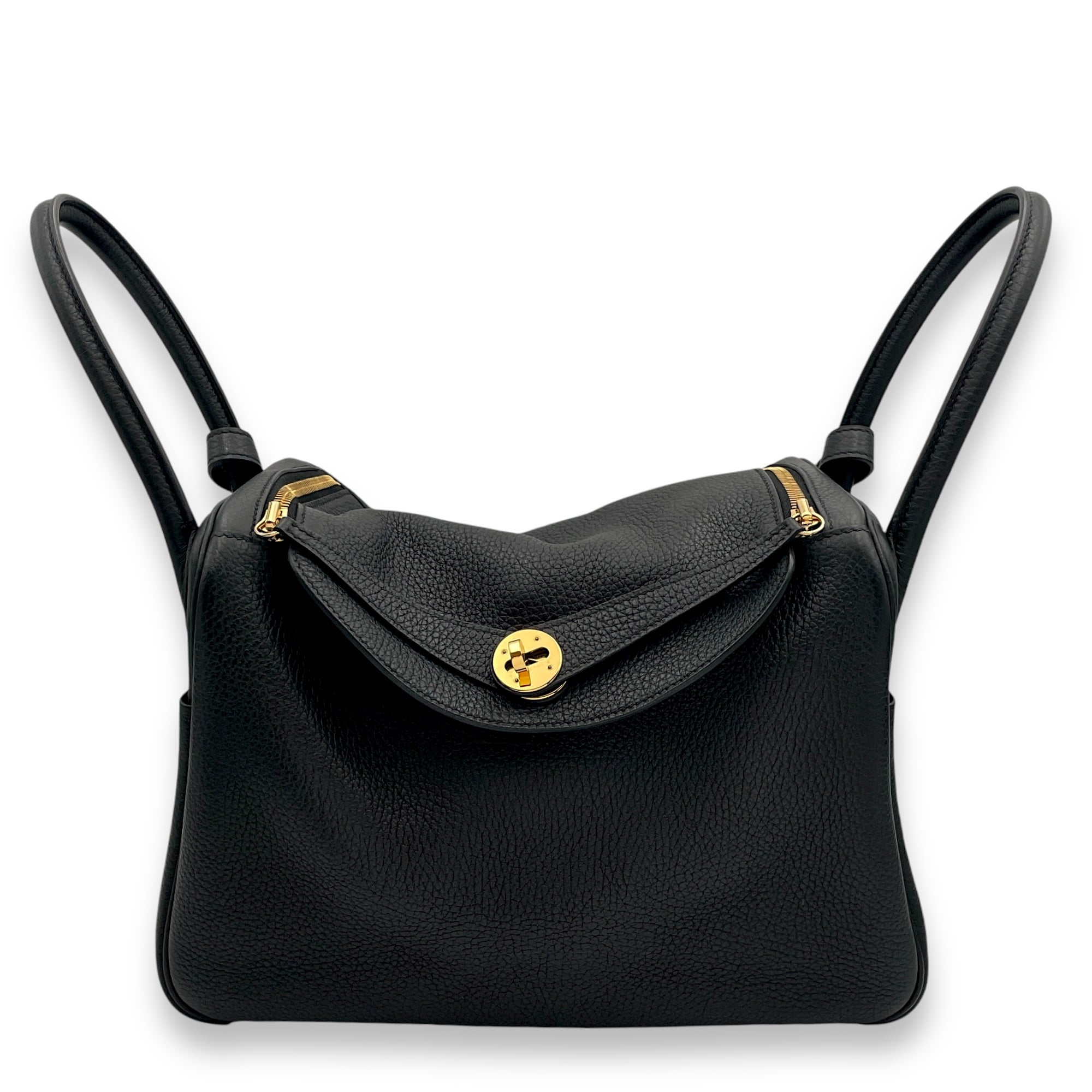 Lindy 30 Black in Clemence, Gold hardware