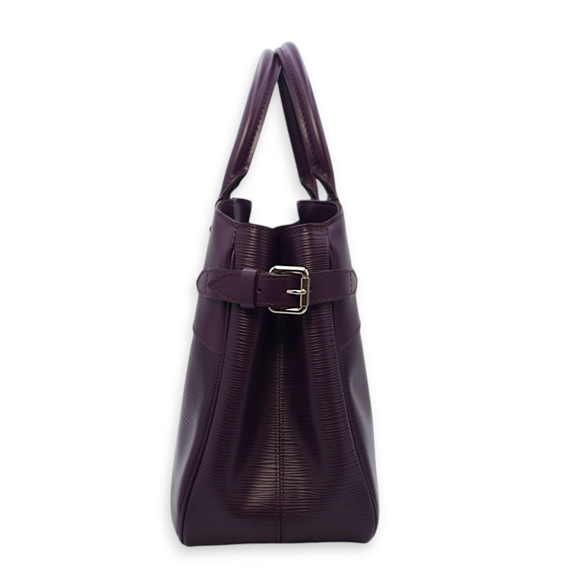 Passy PM Cassis Top Handle Bag in Epi Leather, Palladium hardware