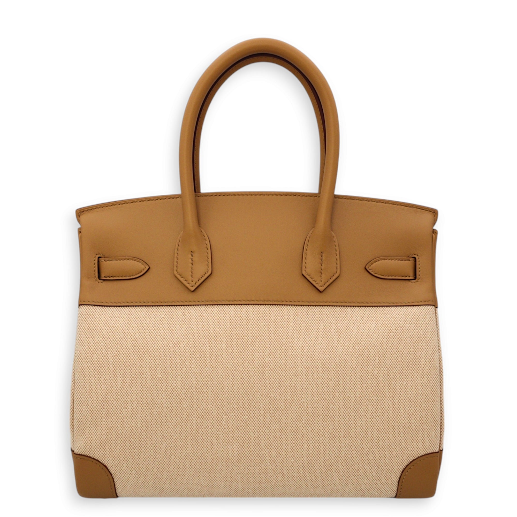 Birkin 25 Ecru-Beige/Biscuit in Toile/Swift, Palladium hardware