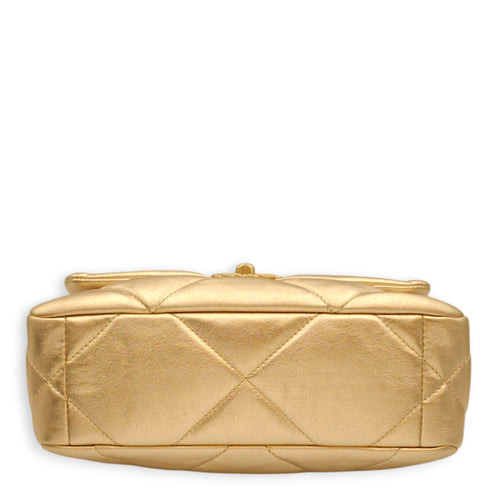 C19 Small Metallic Gold Crossbody Bag in Lambskin, 3-Tone hardware