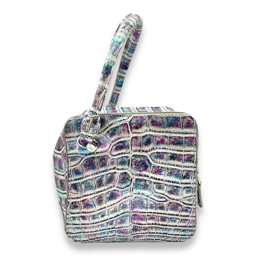 Square  PM Rainbow Top Handle Bag in Alligator Palladium hardware CL2406-3025 3