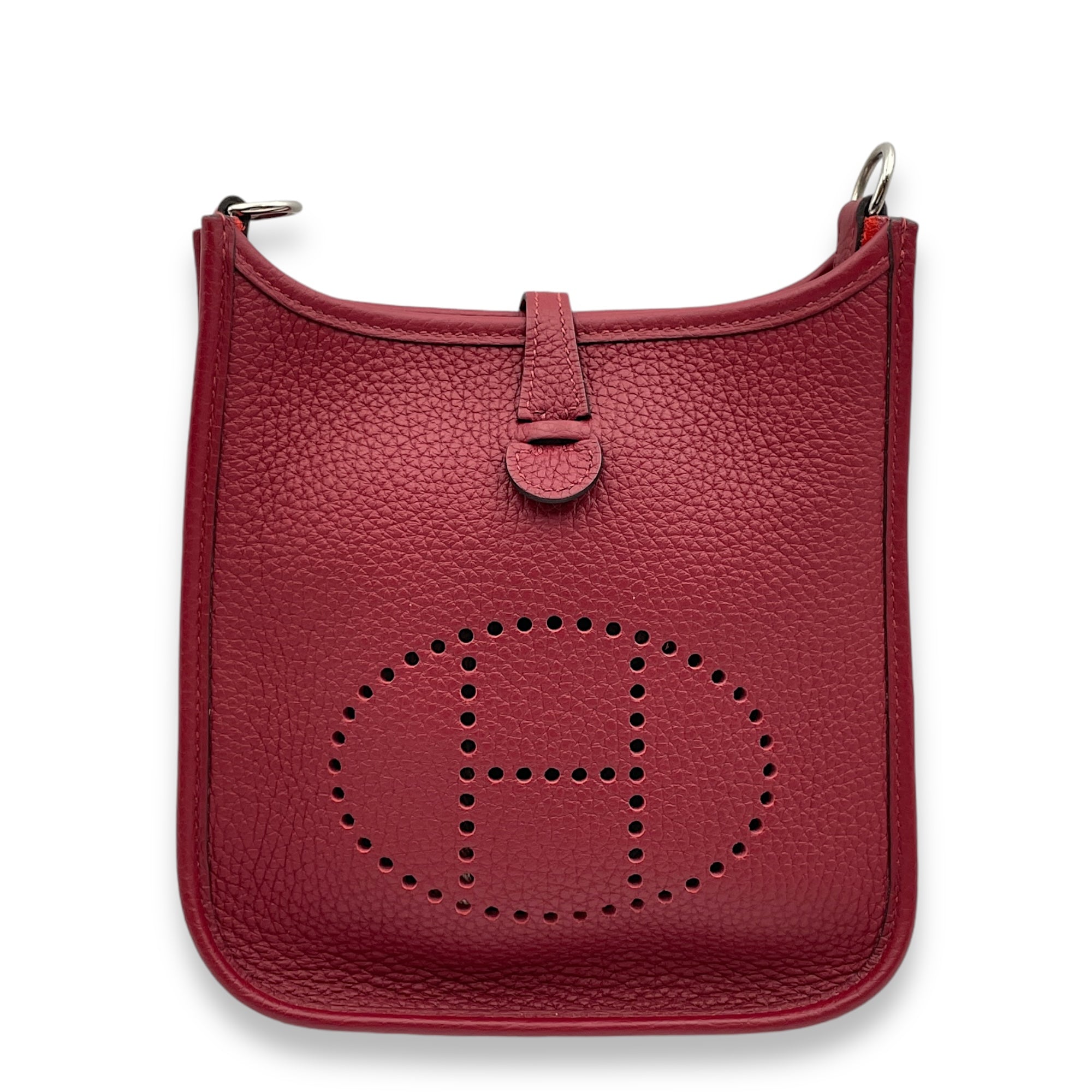 Evelyne Mini Rouge Grenat in Clemence, Palladium hardware