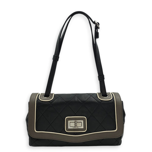 Reissue Seasonal Flap 25x15x9cm Black, grey, white Shoulder Bag in Lambskin, Silver hardware