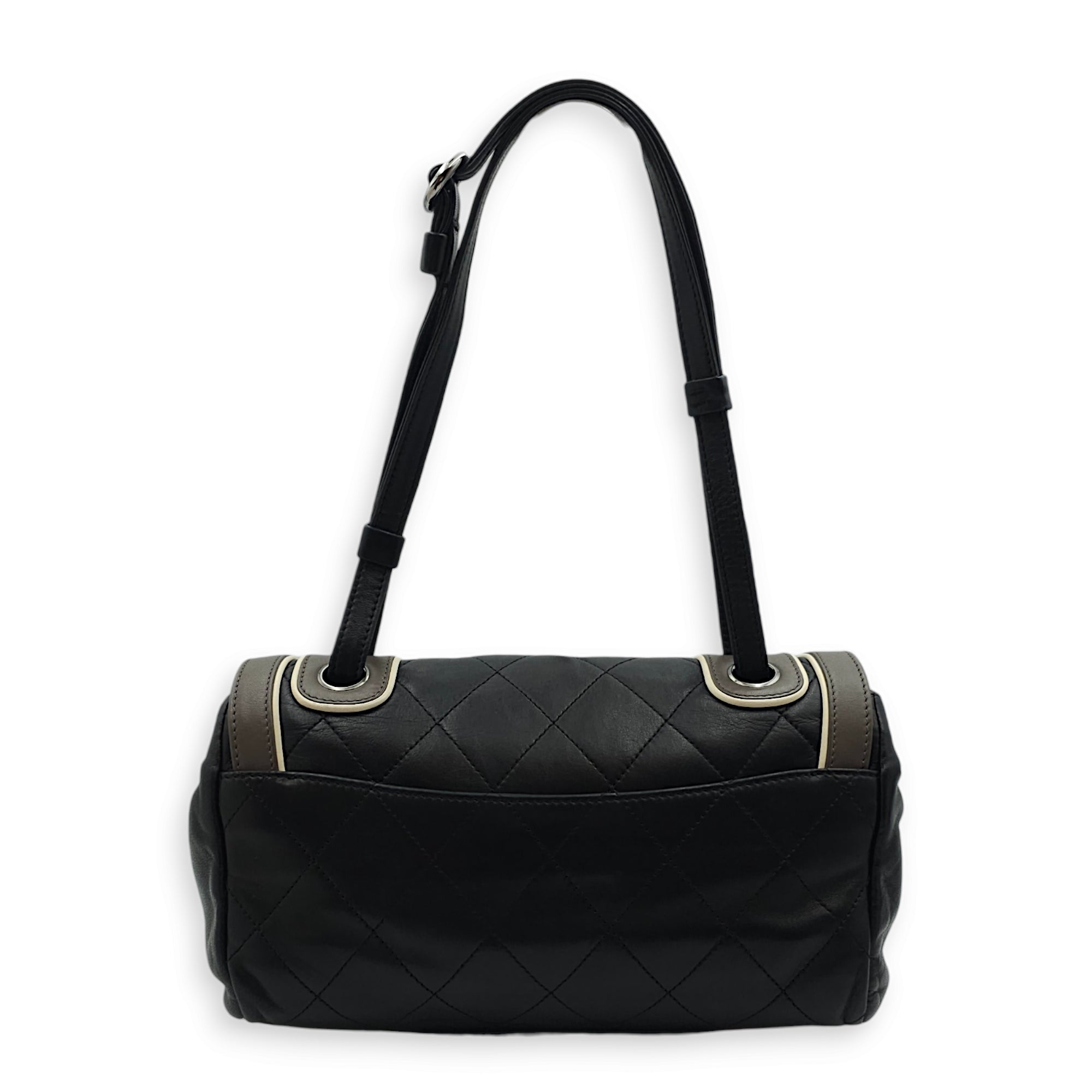 Reissue Seasonal Flap 25x15x9cm Black, grey, white Shoulder Bag in Lambskin, Silver hardware