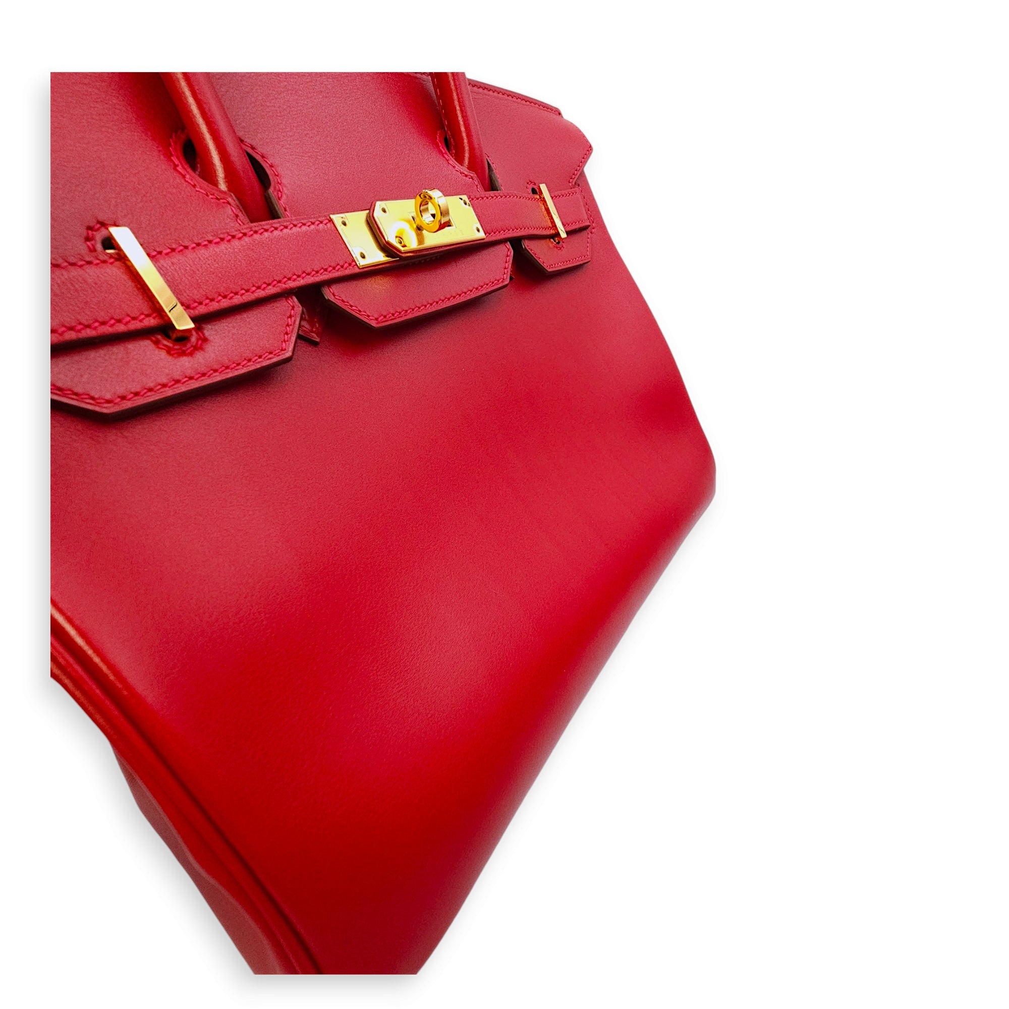 Birkin 30 Rouge in Tadelakt, Gold hardware