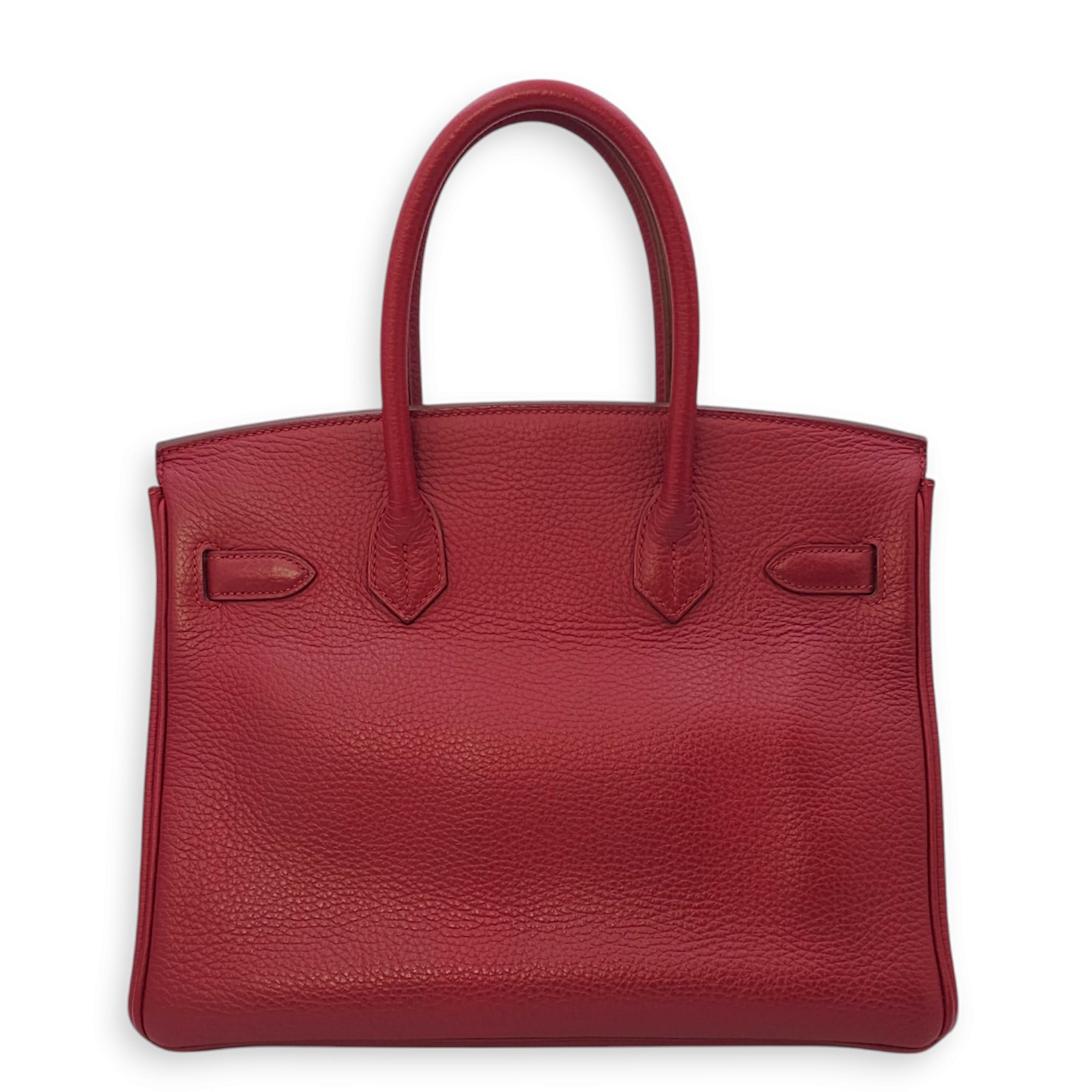 Birkin 30 Rouge Garance in Clemence, Palladium hardware