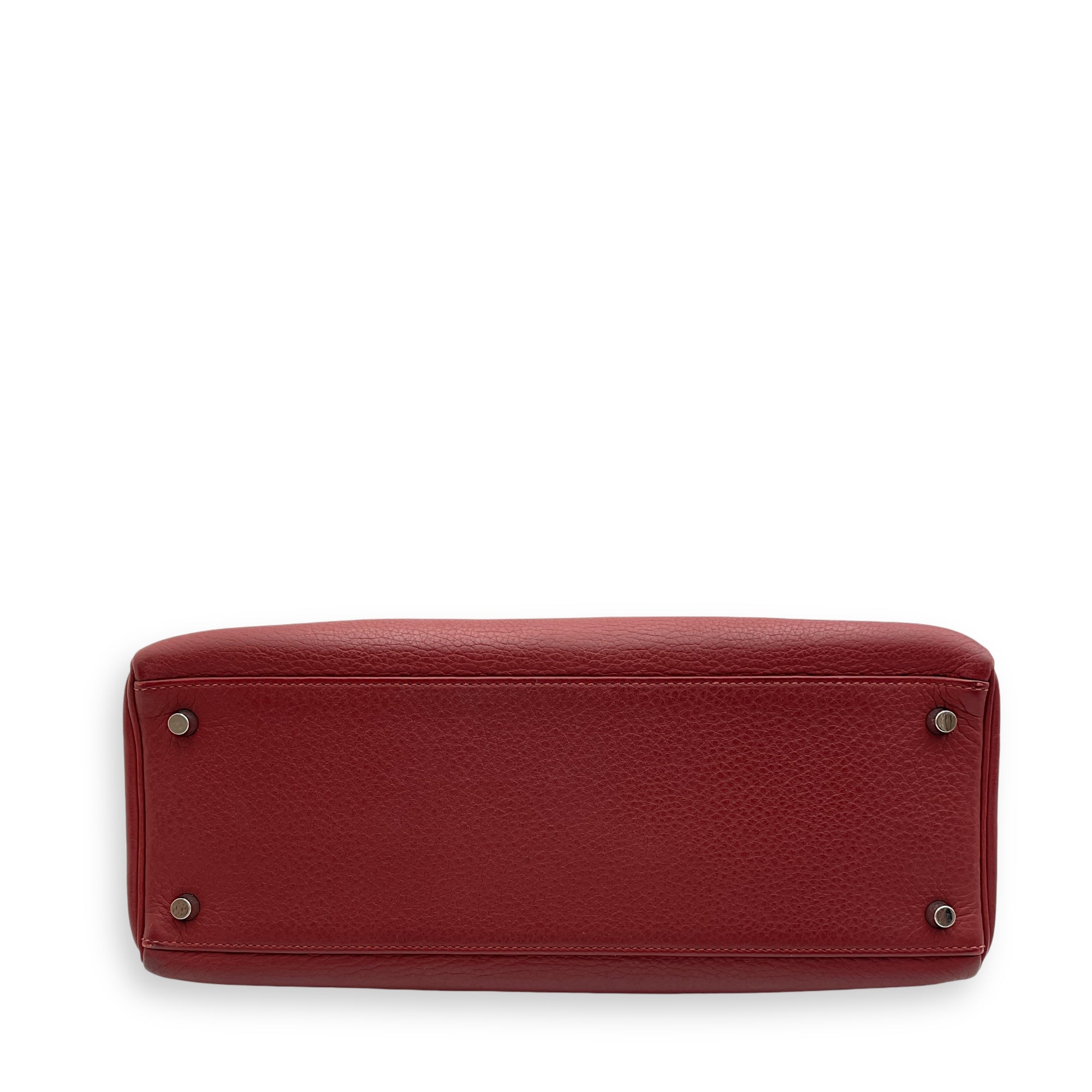 Kelly 35 Rouge H in Clemence Palladium hardware