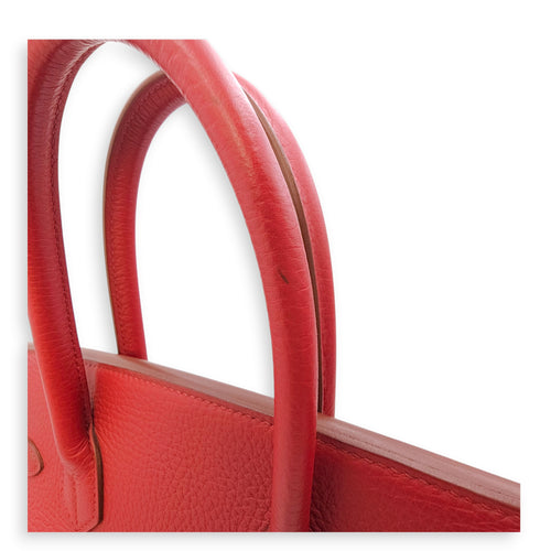 Birkin 30 Rouge Garance in Clemence, Palladium hardware