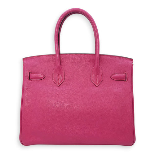 Birkin 30 Rose Shocking in Chevre Mysore, Palladium hardware