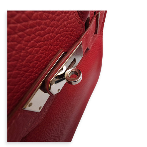 Birkin 30 Rouge Garance in Clemence, Palladium hardware